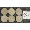 Image 1 : LOT OF 6 - 1945-1965 CDN 25 CENT COINS