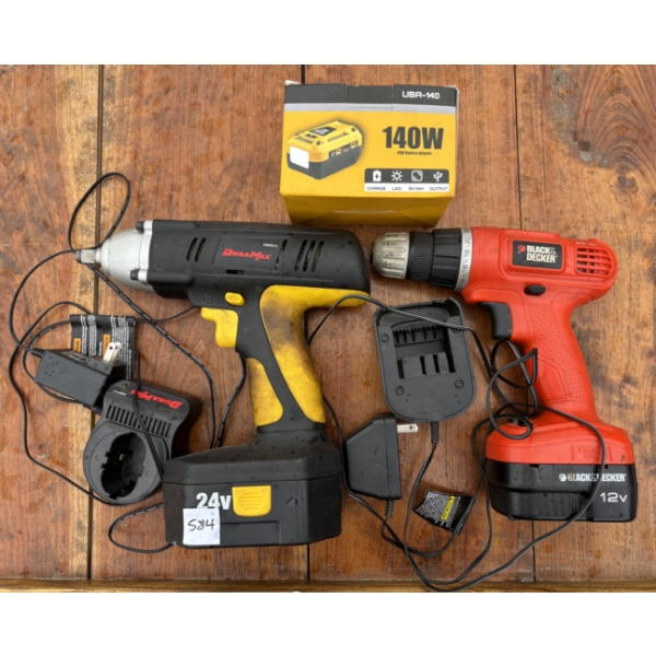 JOB LOT - IMPACT, DRILL, BATTERIES & CHARGERS