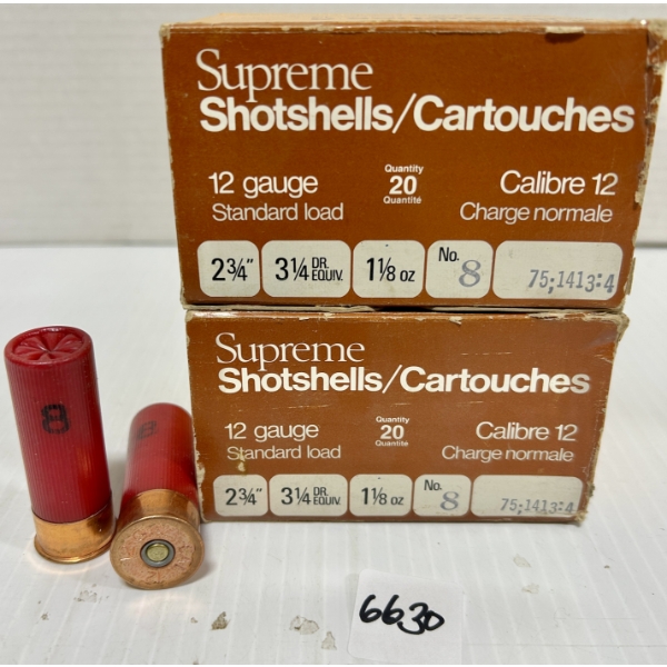 AMMO: 40X 12 GA 2-3/4 IN - #8