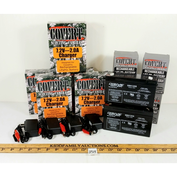 LOT OF 15 - TRAIL CAMERA BATTERIES & CHARGERS - AS NEW