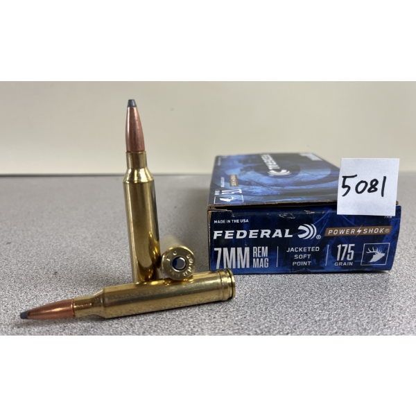 AMMO: 20X FEDERAL 7MM REM MAG - 175 GR JSP