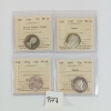 LOT OF 4 - CDN 25 CENT PCS - INCL 1954 & 1963 - ICCS GRADED