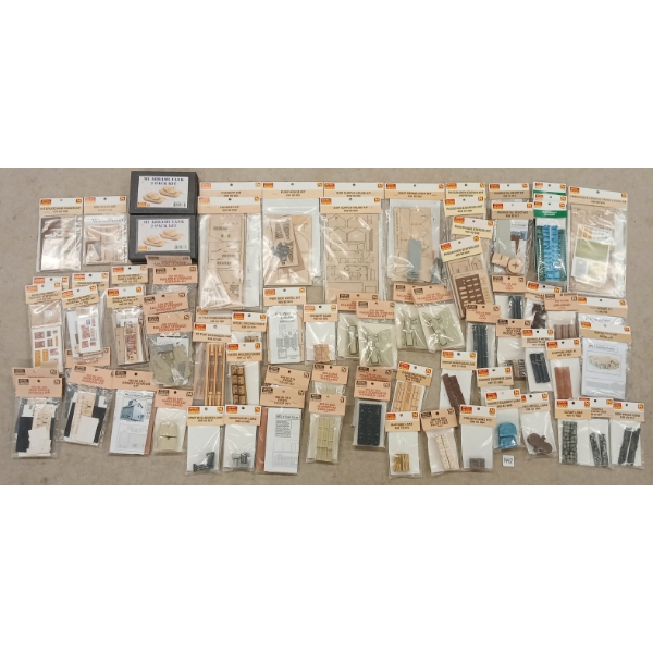 JOB LOT - MICRO TRAINS N SCALE ACCESSORIES & BUILDING KITS - SERVICE STATION, DIESEL TANKS, ETC