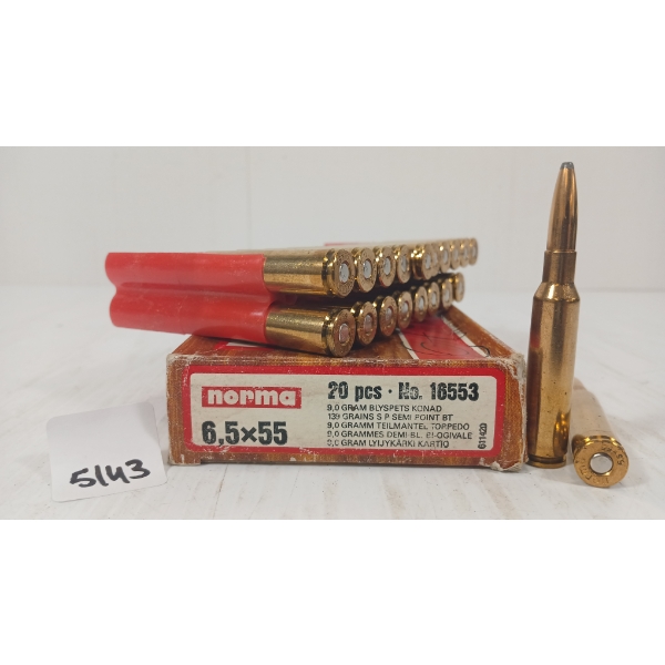 AMMO: 20X NORMA 6.5X55 - 139GR - SEMI POINT BT