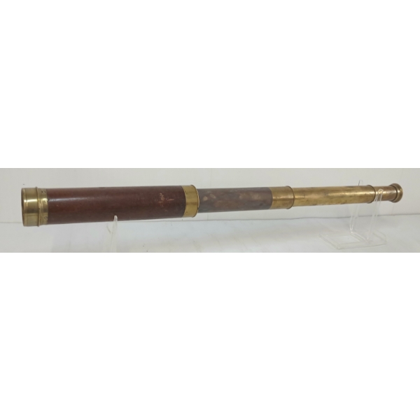 BRASS & LEATHER DOUBLE PULL TELESCOPE