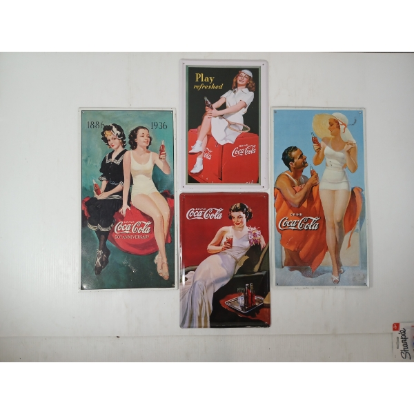 LOT OF 4 - COCA-COLA SST SIGNS
