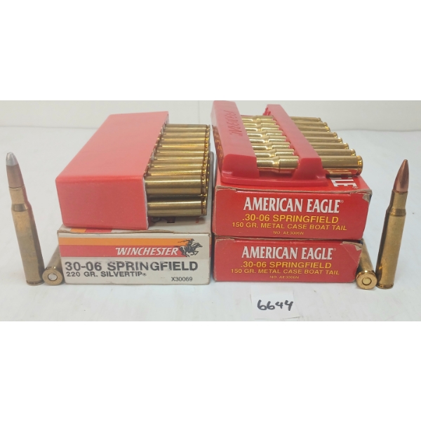 AMMO: 60X WINCHESTER & AMERICAN EAGLE .30-06SPRG - 150 & 220GR