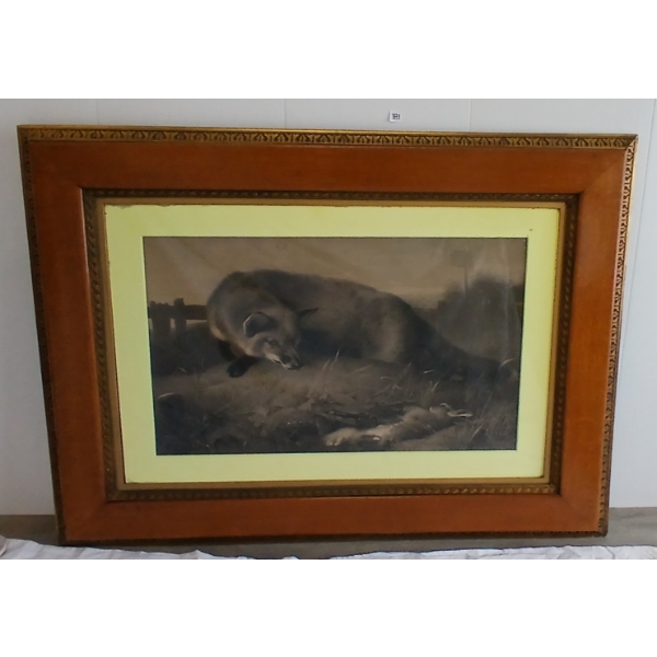 RABBIT & FOX BY UNKNOWN ARTIST - FRAMED PRINT