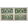 Image 2 : LOT OF 4 - 1937 CDN $1 BANKNOTES