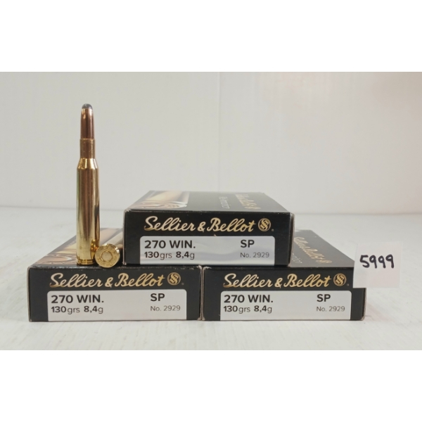 AMMO: 60X SELLIER & BELLOT .270 WIN - 130GR - SP