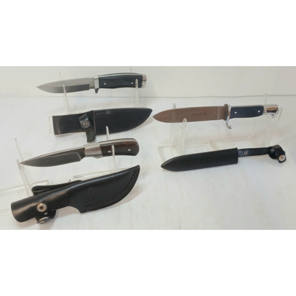 LOT OF 3 - KNIVES W/ SHEATHS