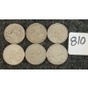 Image 1 : LOT OF 6 - 1941-1968 CDN 25 CENT COINS
