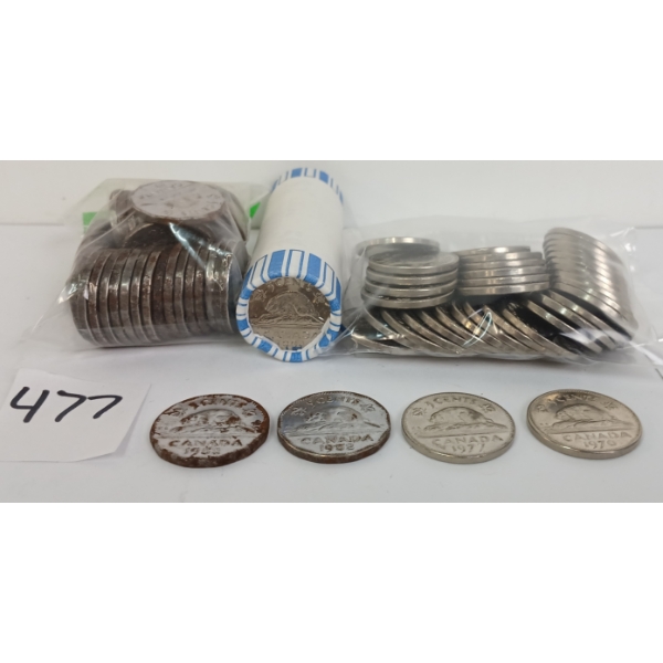 QTY OF 1952 - 2004 CDN 5 CENT COINS