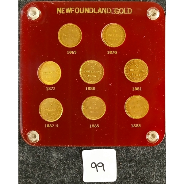 1865-1888 CDN NEWFOUNDLAND GOLD EIGHT COIN SET