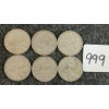 Image 1 : LOT OF 6 - 1947-1965 CDN 25 CENT COINS