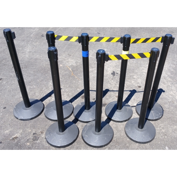 LOT OF 8 - CAUTION TAPE AISLE MARKERS