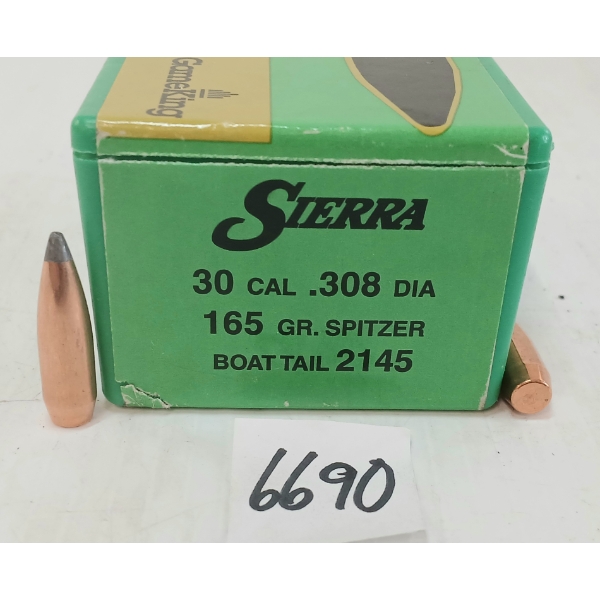 BULLETS: APPROX 100X SIERRA .30CAL - 165GR
