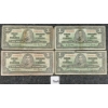 Image 1 : LOT OF 4 - 1937 CDN $1 BANKNOTES