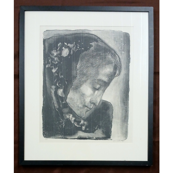 "WOMAN IN PROFILE" BY JACK NICHOLS (1921-2009, RCA) - FRAMED LITHOGRAPH