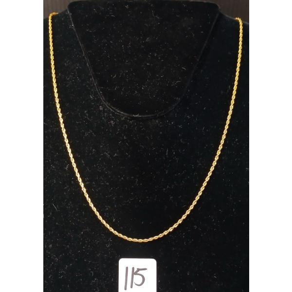 14K GOLD PLATED TWISTED ROPE NECKLACE