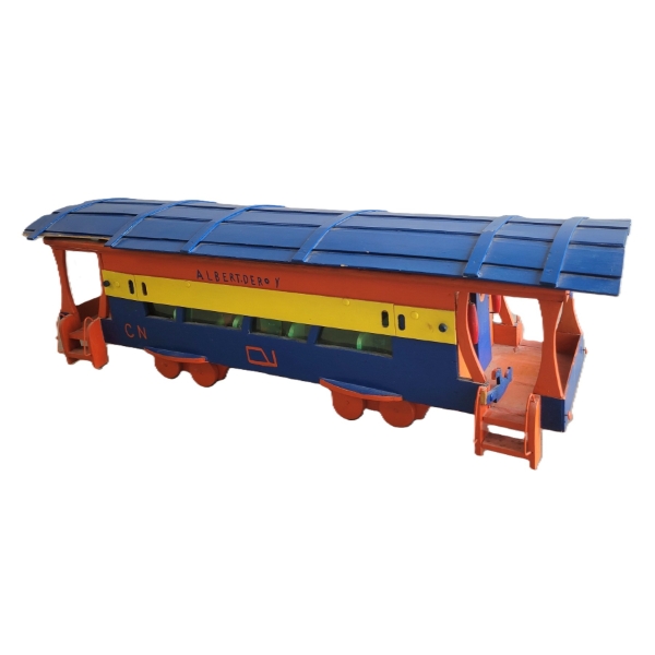 FOLK ART CN TRAIN BY ALBERT DEROY (1916-2004) - WOOD