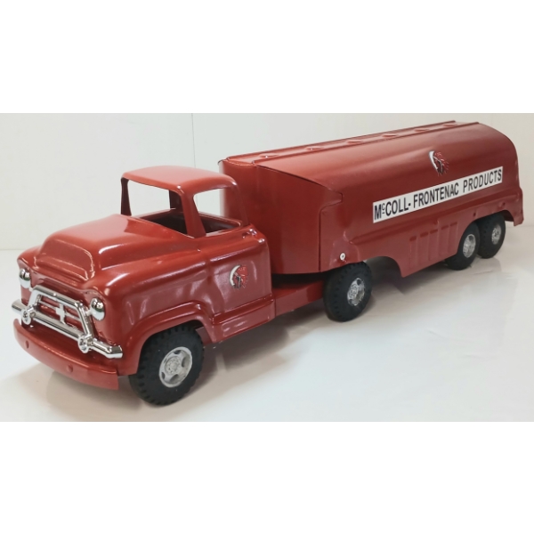 BUDDY-L PRESSED STEEL CUSTOM RED INDIAN TRUCK AND TRAILER