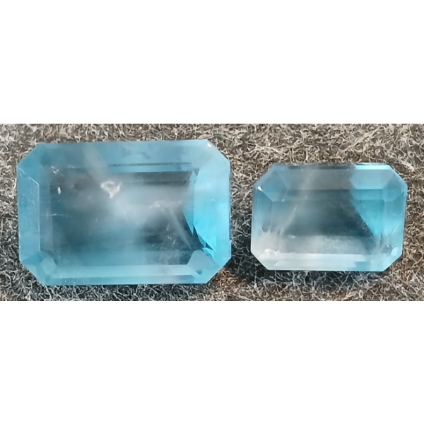 LOT OF 2 - OCTAGON CUT LOOSE SIGNATURE METALLIC BLUE FLUORITES ($10,475.00 APPRAISAL)