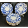 Image 1 : LOT OF 9 - ROYAL CROWN DERBY BLUE MIKADO BREAD & BUTTER PLATES - CIRCA 1950-70's