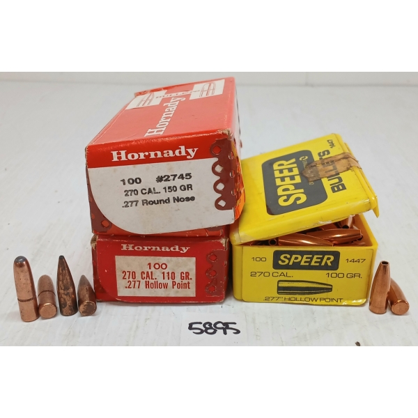 BULLETS: APPROX 300X HORNADY & SPEER .270 - 100, 110 & 150GR - HP & RN - SEALED