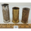 Image 2 : LOT OF 3 - ARTILLERY SHELL TRENCH ART
