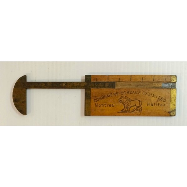 CONSUMERS CORDAGE CO. LTD. ROPE GAUGE - CIRCA 1900-1930