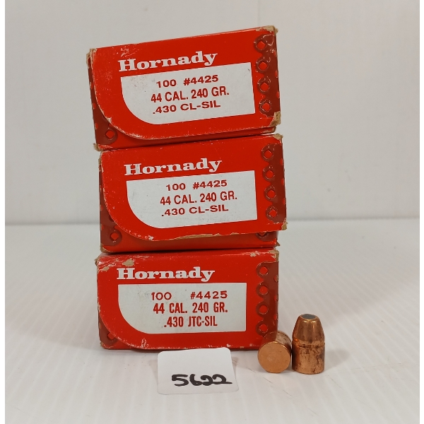 BULLETS: APPROX 300X HORNADY .44 - 240GR - CL-SIL