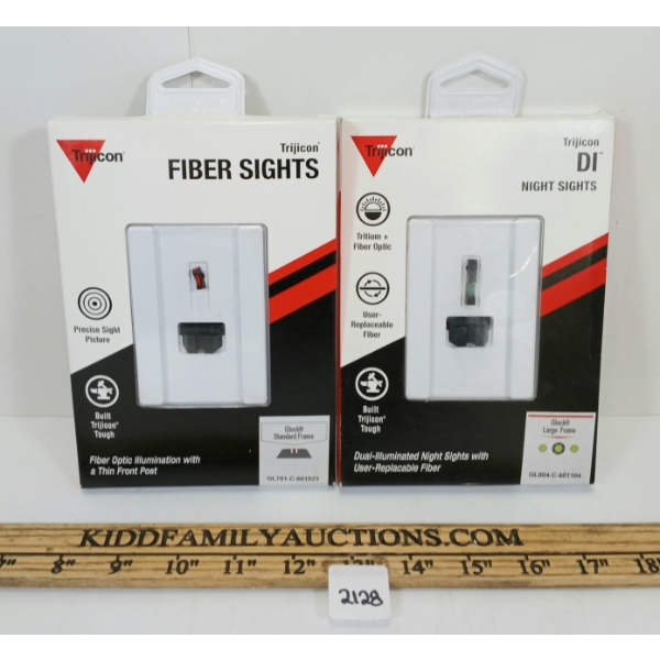 LOT OF 2 - TRIJICON GLOCK FIBER SIGHTS - AS NEW