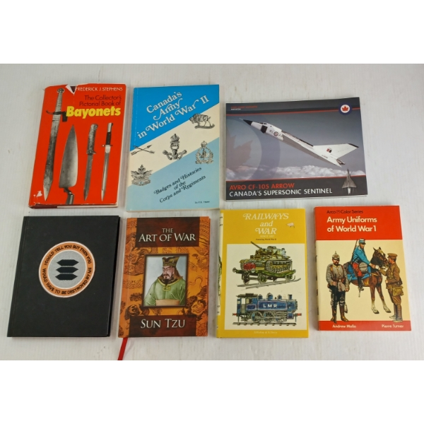 LOT OF 7 - PUBLICATIONS - INCL "CANADA'S ARMY IN WORLD WAR II", "THE ART OF WAR", ETC