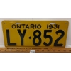 Image 1 : 1931 ONTARIO LICENCE PLATE