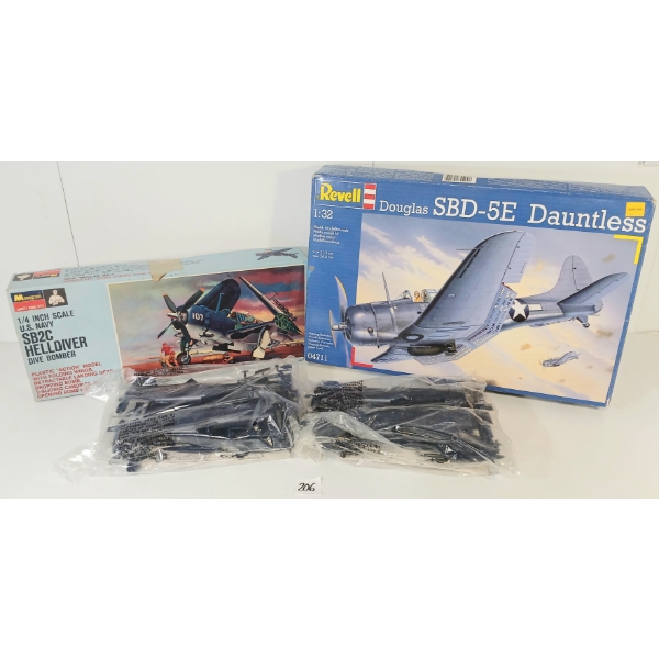 LOT OF 4 - MODEL WAR PLANE KITS - INCL REVELL & MONOGRAM