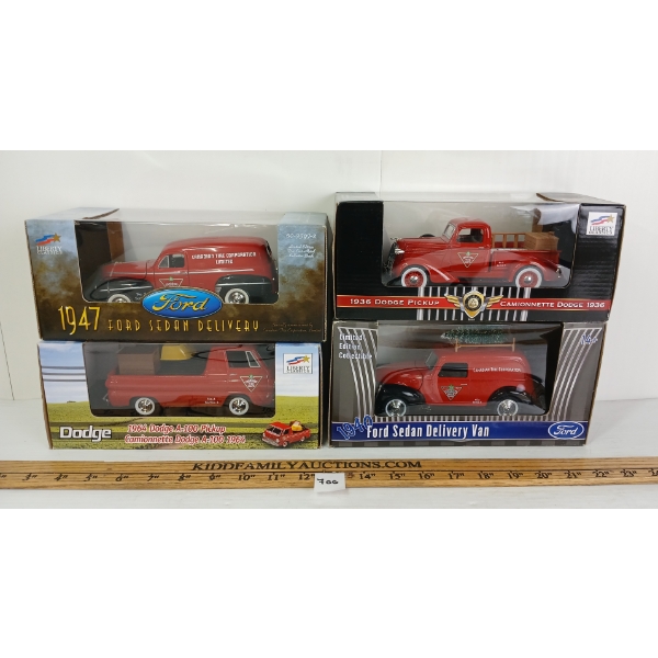 LOT OF 4 - LIBERTY CLASSICS CANADIAN TIRE DIECAST COIN BANKS - INCL 1947 FORD SEDAN DELIVERY, ETC.