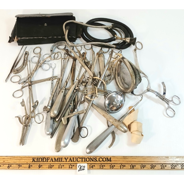 JOB LOT - TRAVEL APOTHECARY & VINTAGE MEDICAL TOOLS - CIRCA 1890-1915