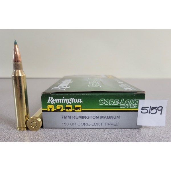 AMMO: 20X REMINGTON 7MM REM MAG - 150GR - CORE-LOKT TIPPED - PT