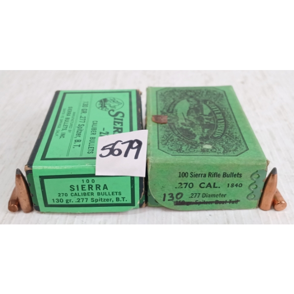 BULLETS: APPROX 130X SIERRA .270CAL - 130GR