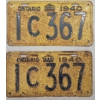 Image 1 : PAIR OF 1940 ONTARIO LICENCE PLATES