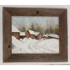 WINTER BARN SCENE BY A. SIMEONOY - FRAMED OIL ON CANVAS