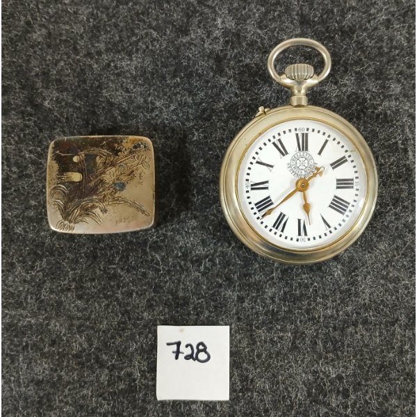 LOT OF 2 - BELLEVUE POCKET WATCH & JEWELRY CASE