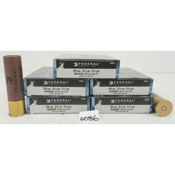 AMMO: 25X FEDERAL 10GA - 3 1/2IN - MAGNUM RIFLED SLUG - HP