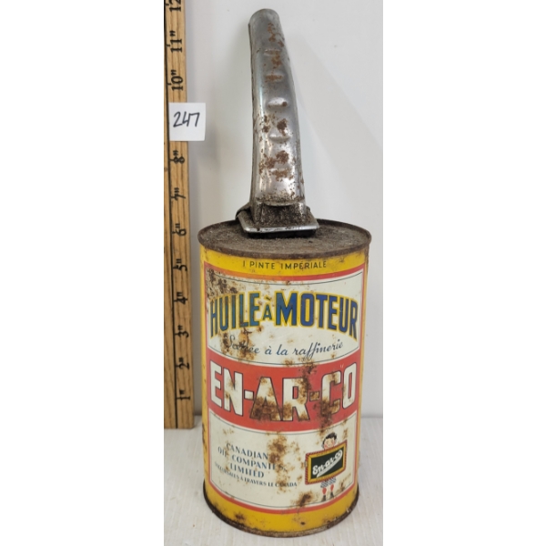 EN-AR-CO MOTOR OIL QT CAN W/ METAL SPOUT