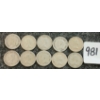 Image 2 : LOT OF 10 - 1940-1962 CDN 10 CENT COINS