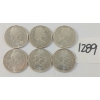 Image 2 : LOT OF 6 - 1967 CDN 25 CENT SILVER COINS