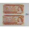 Image 1 : LOT OF 2 - 1974 CDN $2 SEQUENTIAL BANKNOTES - UNCIRCULATED