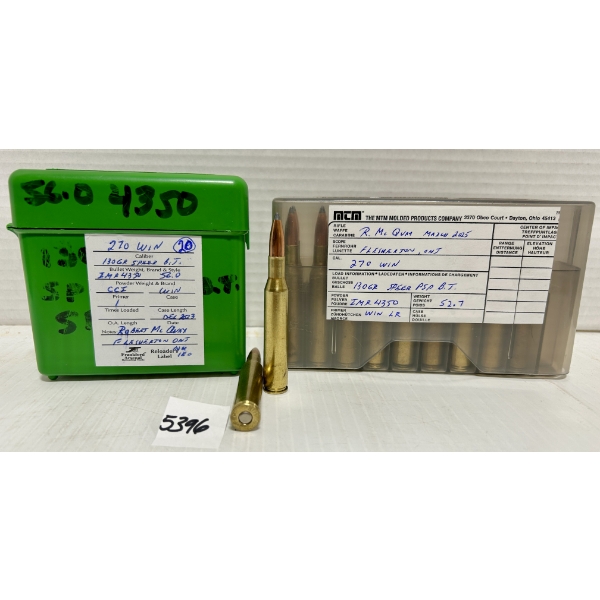 AMMO: 40X .270 WIN 130GR. - RELOADS 