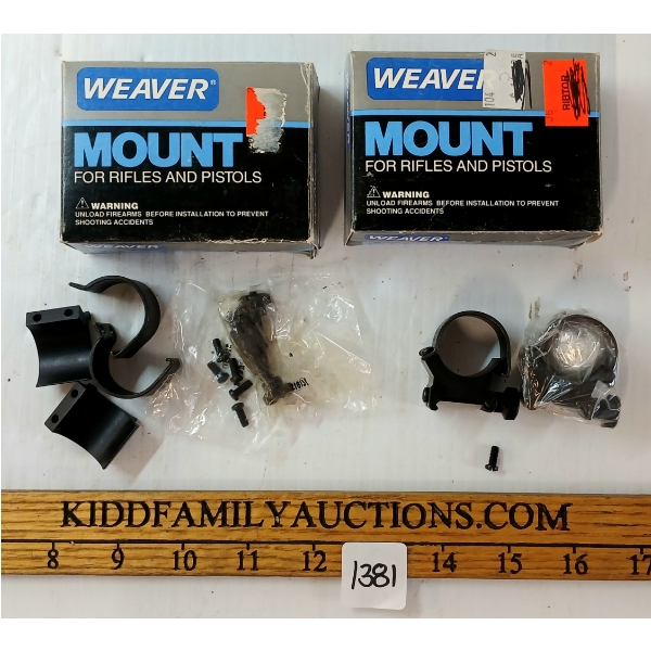 LOT OF 2 - WEAVER 1 IN LOW & HI DET TOP MNT/MT RINGS